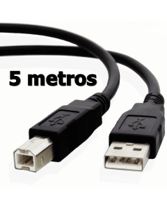 Cabo USB Para Impressora 5 Metros - Cabo USB AM / BM 5 Metros