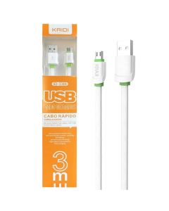 Cabo Dados e Carregamento 3 Mt Usb Para Ceular Kaidi KD-330M