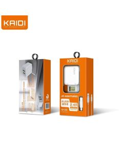  Carregador Celular TipoC Com 1 Cabo E 2 Saidas Usb - Kaidi KD-301C