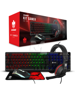 Combo Gamer Eg54 Evolut Starter Teclado + Mouse + Fone + Mousepad