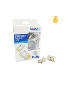 Conector De Rede Blindado RJ45 Cat5 Cx C/100