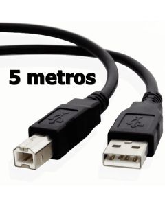 Cabo USB Para Impressora 5 Metros - Cabo USB AM / BM 5 Metros