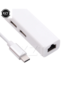 Cópia de Adaptador De Rede Rede RJ45 para Tipo C Com Rabicho 10/100 + 3 Portas USB
