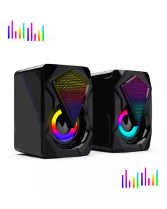 Caixinha De Som Para Pc Com Entrada P2 Usb Led