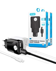 Carregador de Celular 5.1A 2 Portas Usb e Cabo Lightning