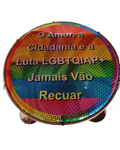 Pandeiro 10 Polegadas Pele Holografica Vip LGBTQIAP+ - azul