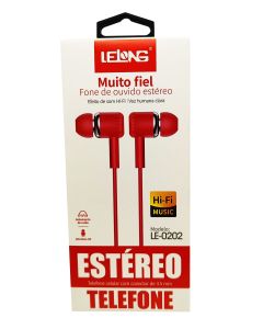 Fone de Ouvido Com Microfone Som Hi-Fi Voz Humana Clara - Vermelho