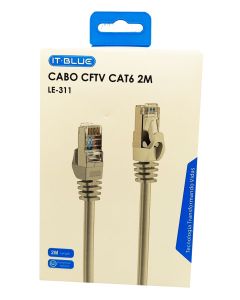Patch Cord Para Cftv e Rede Cat6 2 Metros Cabo de Internet